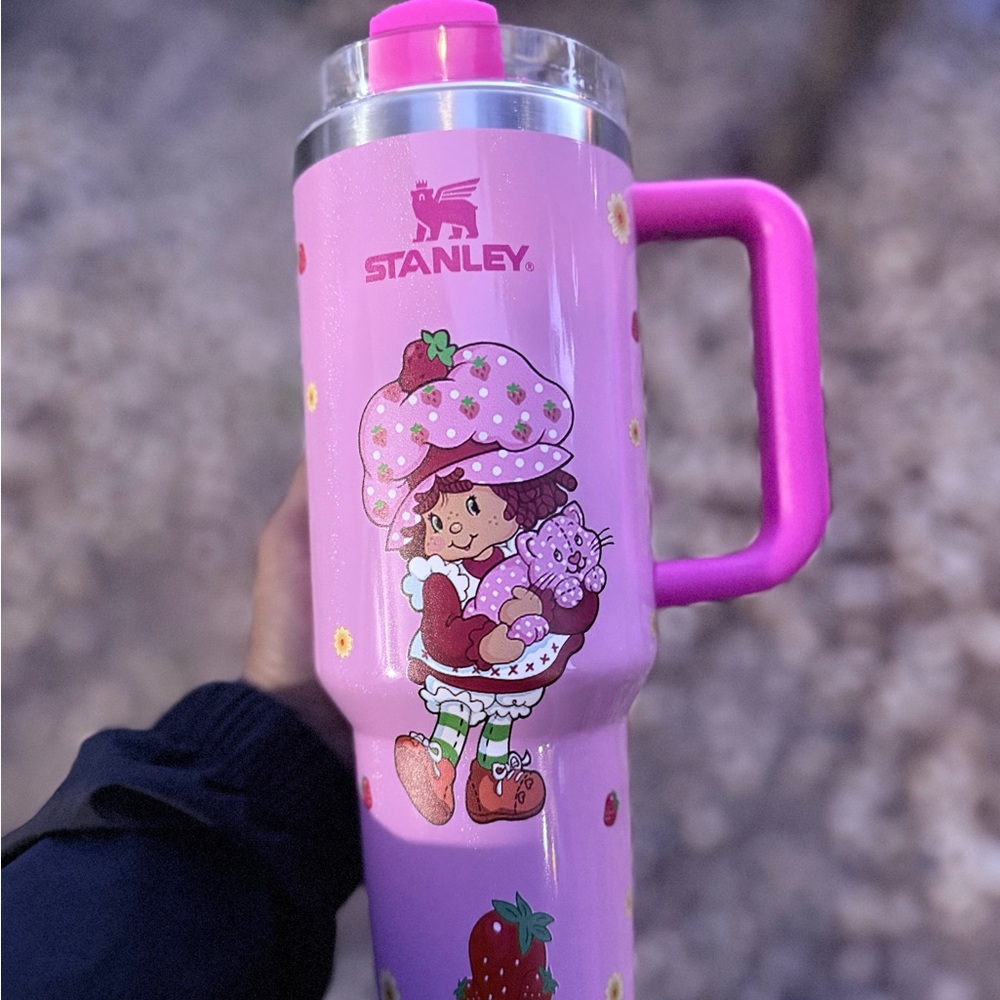 Stanley Pink Character Tumbler with Strawberry Design 40oz